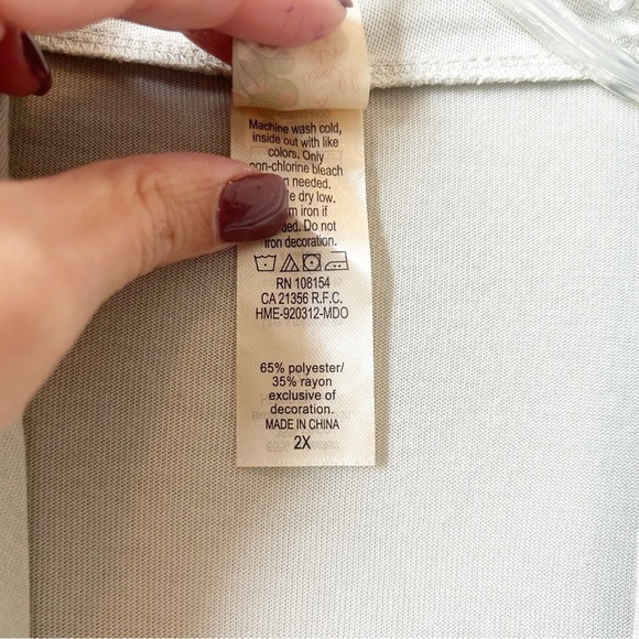 A Walk in The Park Wineology Wine Glasses Print Long Sleeve Kimono Cardigan 2X - Picture 9 of 12